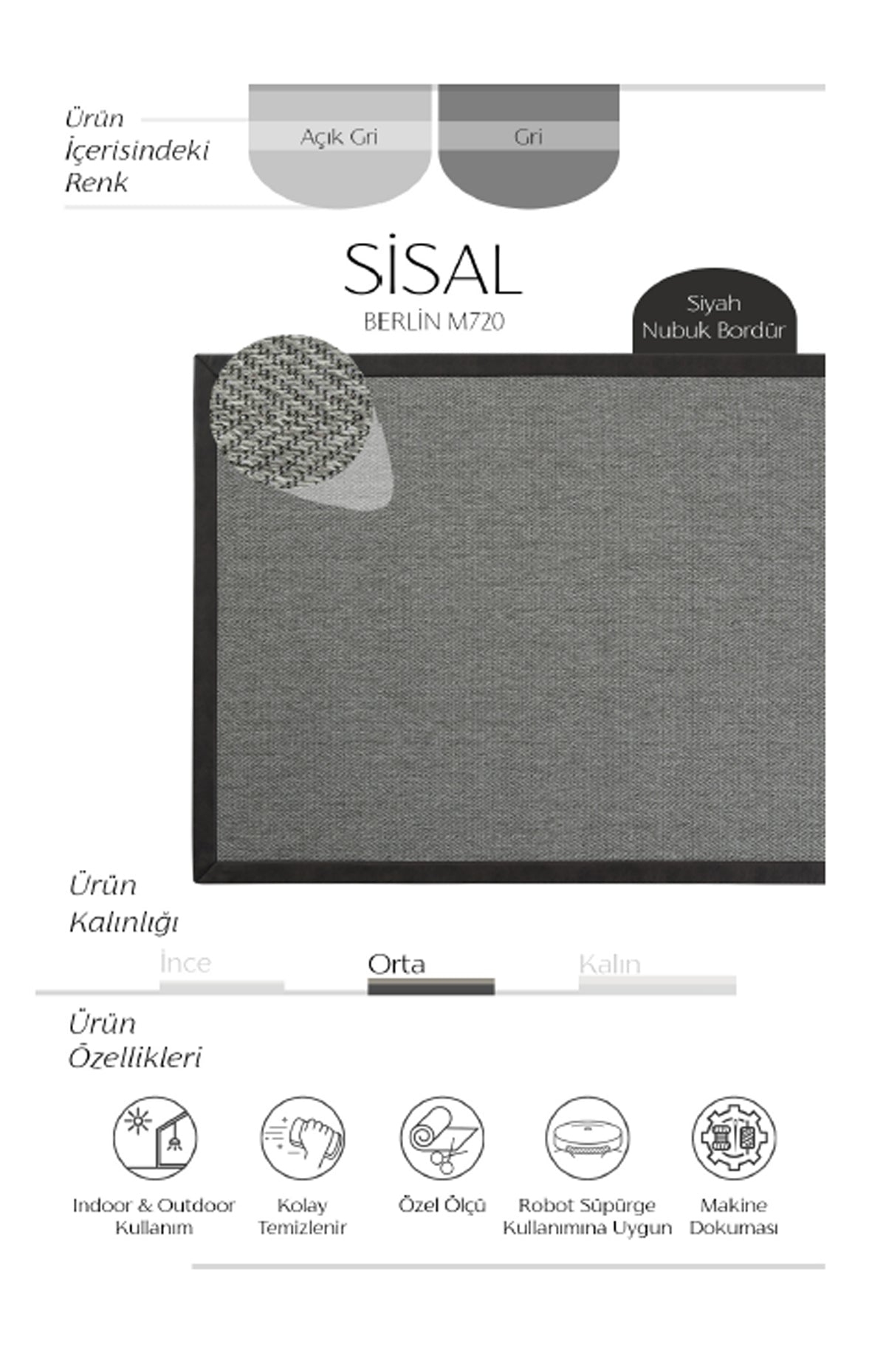 AVVİO HALI BERLİN M720 SİSAL HALI