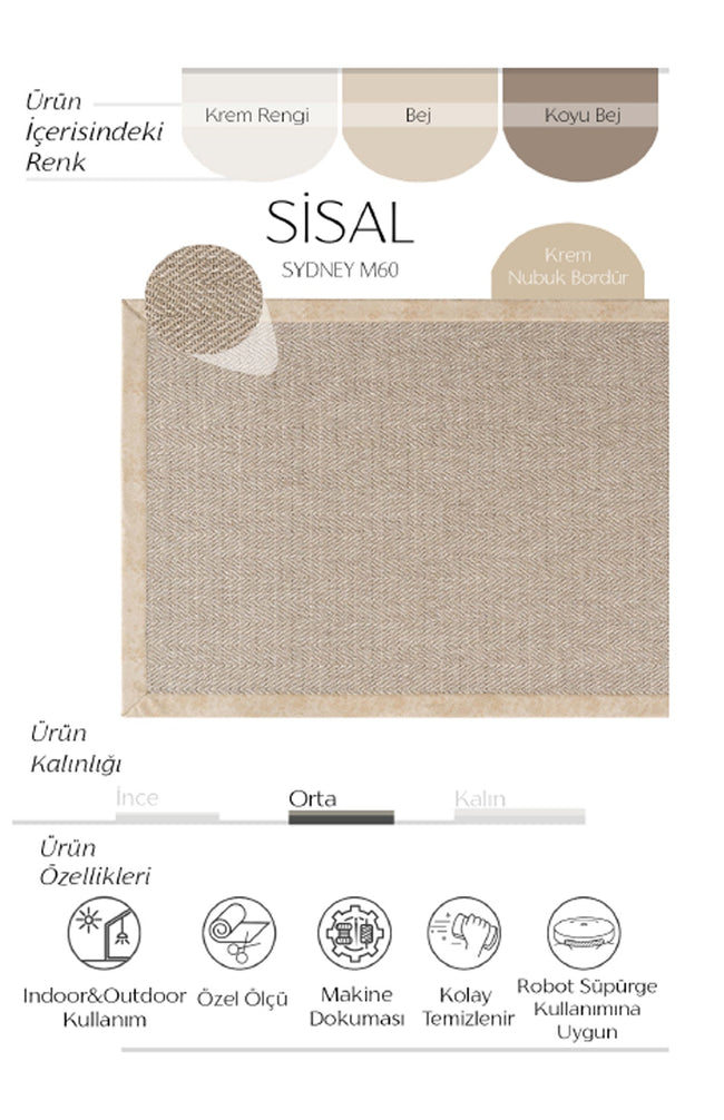 AVVİO HALI SYDNEY M60 SİSAL HALI